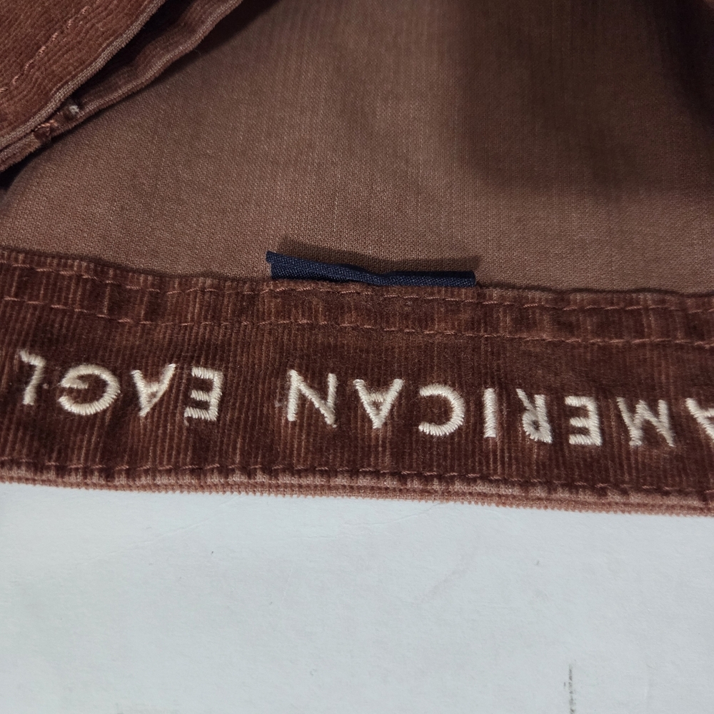 NWT American Eagle Corduroy Overall Dress Brown Mini Size 8 Fall Academia Cords - Picture 10 of 12